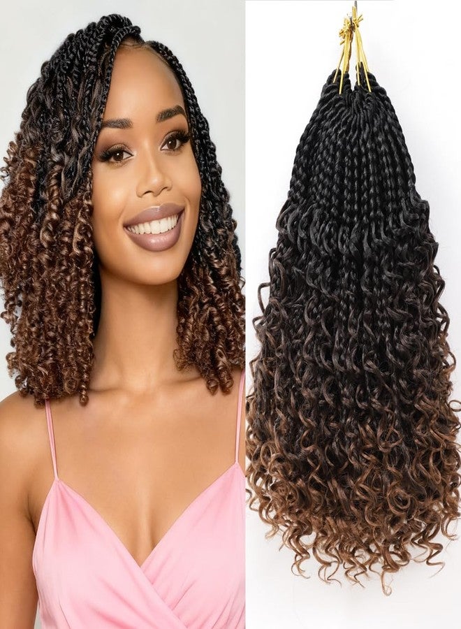 Colorful Queen Crochet Hair 12 Inch Boho Crochet Braids for Black Women 7 Packs Pre Looped Bohemian Box Braids With Curly Ends Boho Box Braids Knotless Crochet Braids 1B3330 - Image 1